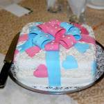 Одноярусний трьохколірний весільний торт